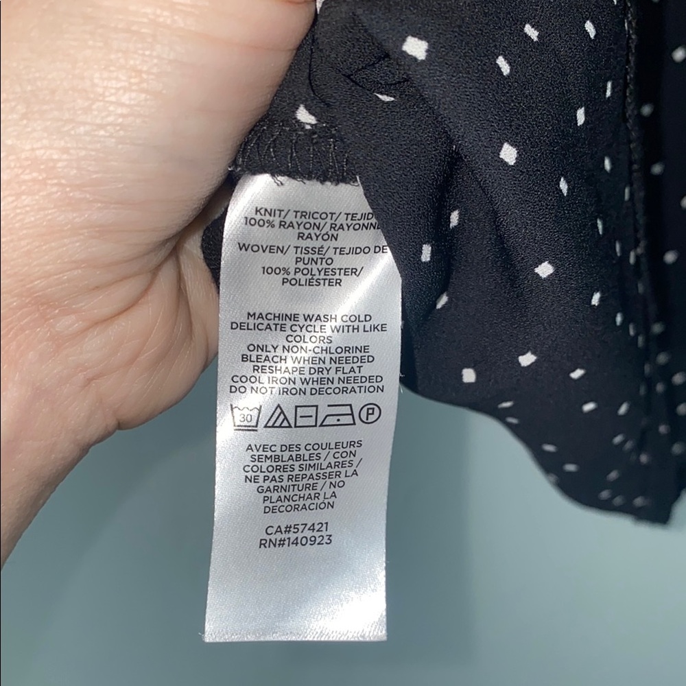 Loft Black Polka Dot Women's Top - Picture 3 of 5